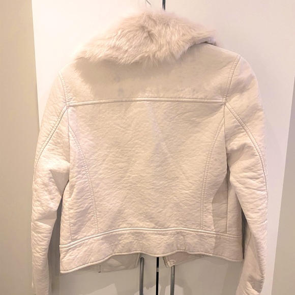 Cream Leather Jacket - Picture 4 of 7